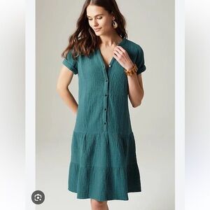 J.Jill Cotton gauze tiered dress